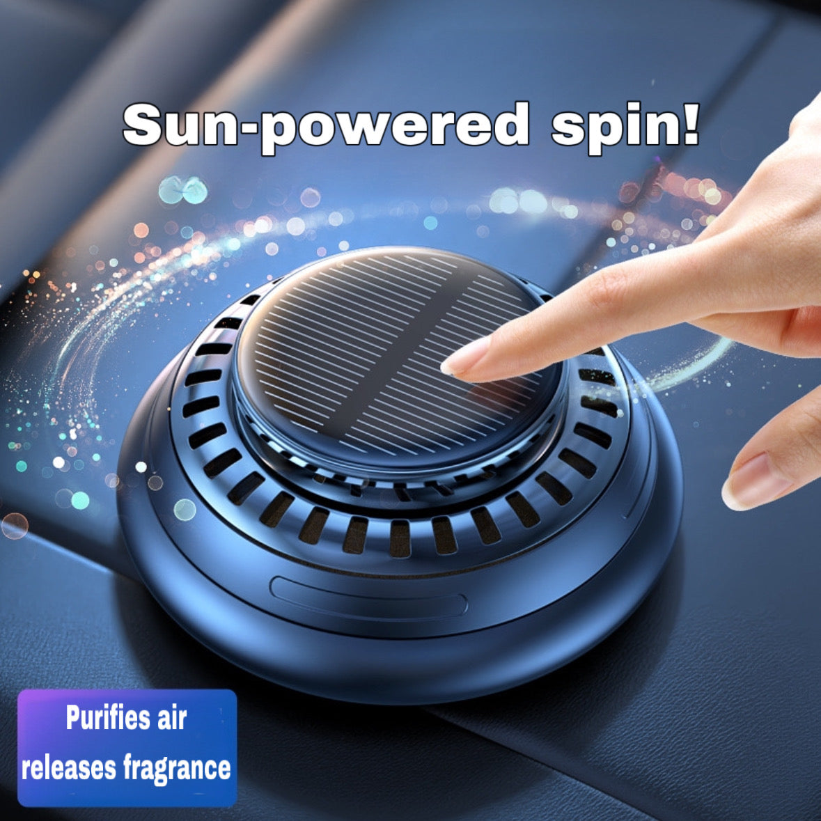 Solar Car Air Purifier & Aromatherapy Diffuser | Sun-Powered Auto Spin | Smart Fragrance Freshener