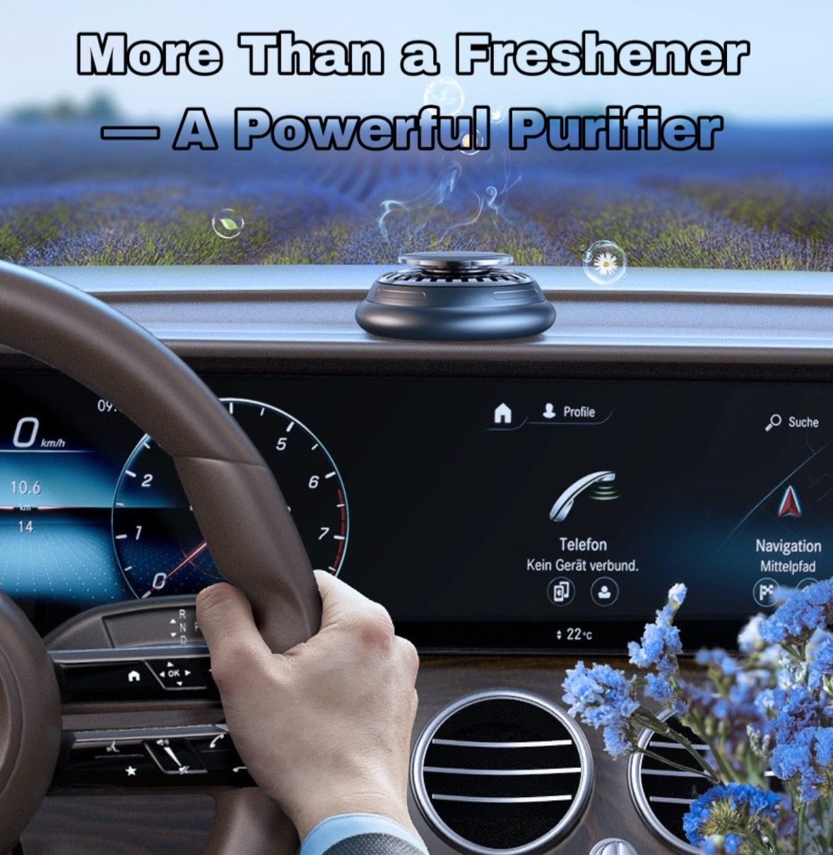 Solar Car Air Purifier & Aromatherapy Diffuser | Sun-Powered Auto Spin | Smart Fragrance Freshener