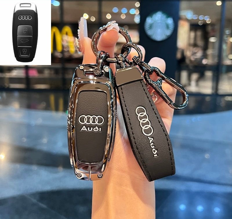 Funda de cuero de lujo para llaves de Audi: protección premium con llavero