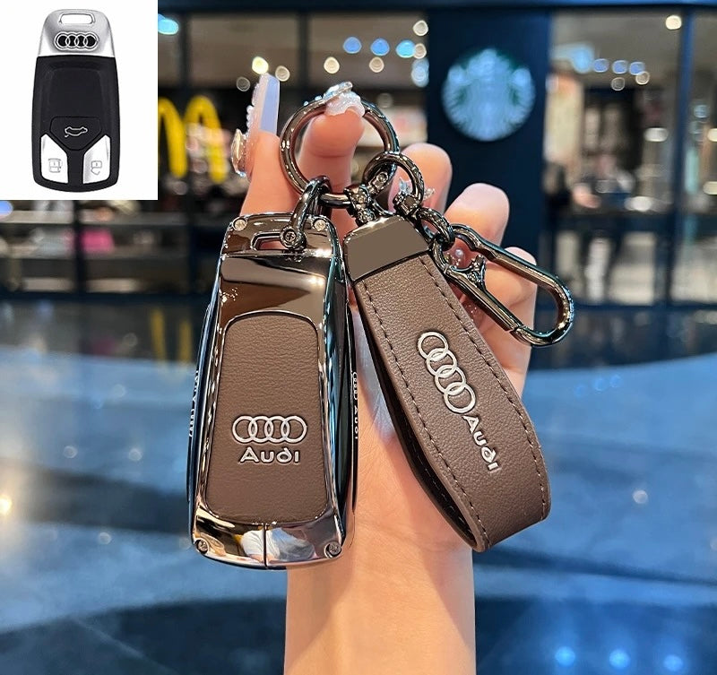 Funda de cuero de lujo para llaves de Audi: protección premium con llavero