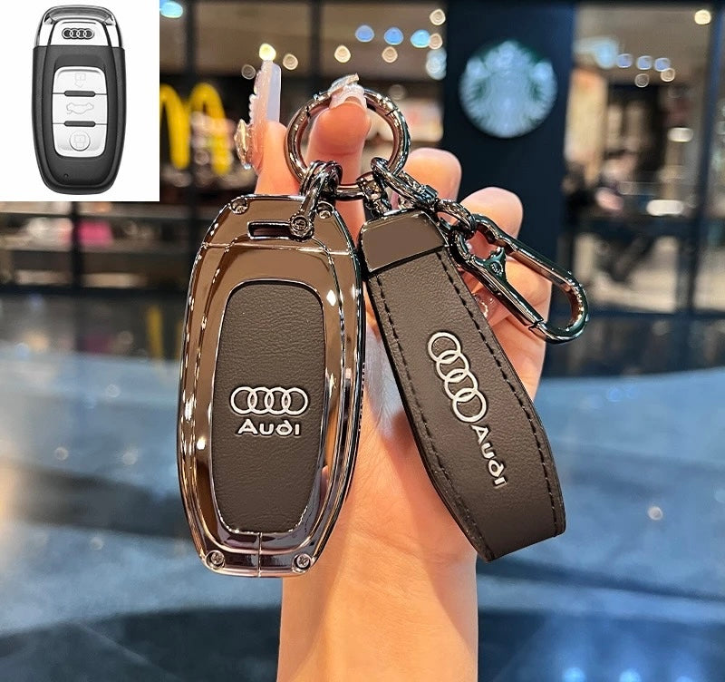 Funda de cuero de lujo para llaves de Audi: protección premium con llavero
