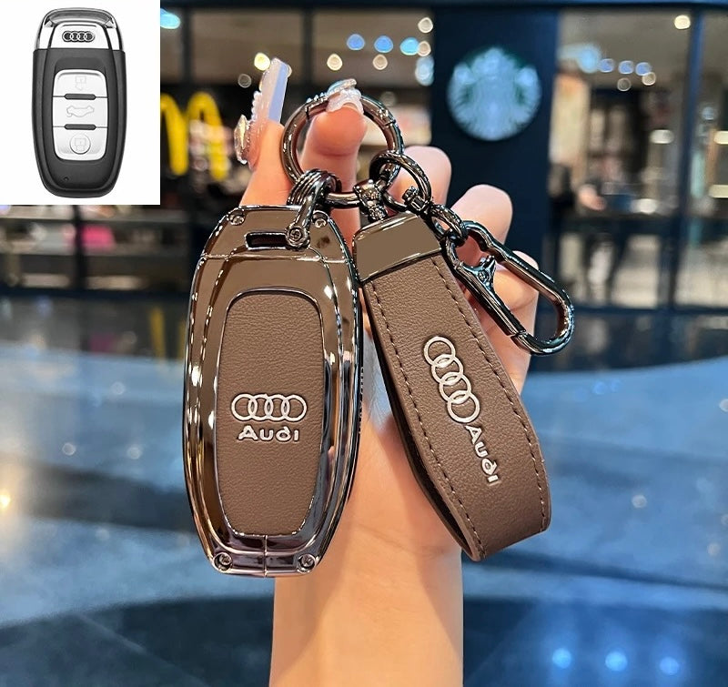 Funda de cuero de lujo para llaves de Audi: protección premium con llavero