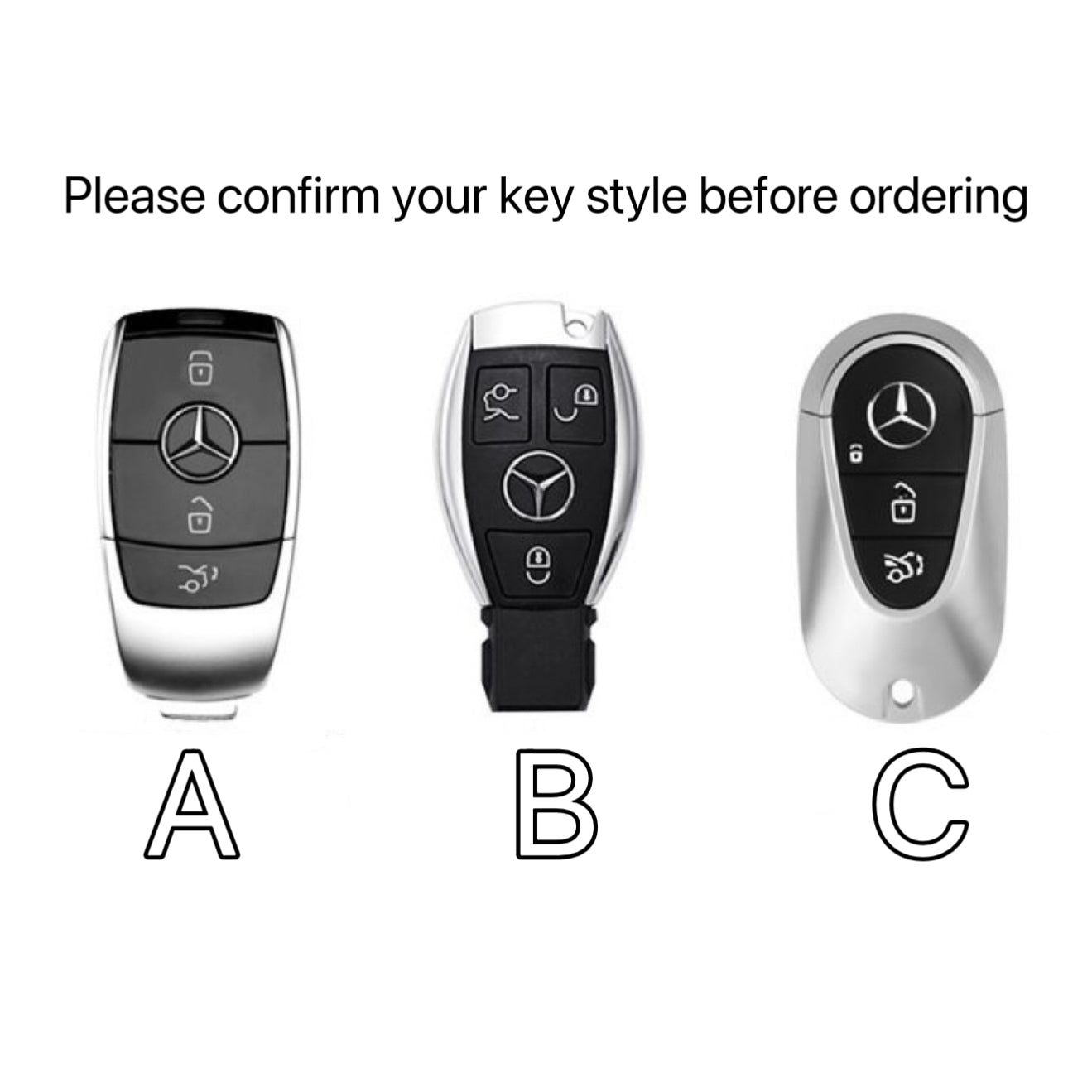 Luxury Leather Key Cover Case fit for Mercedes-Benz – Premium Protection with Keychain