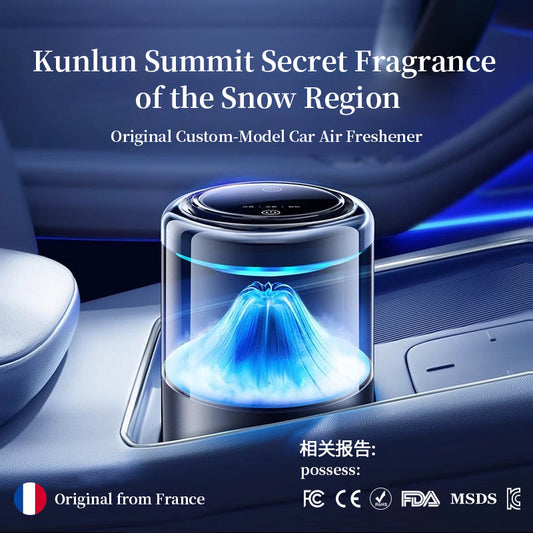 Smart Car Air Freshener with Touch Control – USB Rechargeable Diffuser with 5 Fragrance Refills & LED Ambient Light