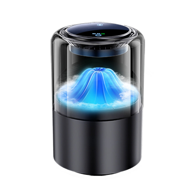 Smart Car Air Freshener with Touch Control – USB Rechargeable Diffuser with 5 Fragrance Refills & LED Ambient Light