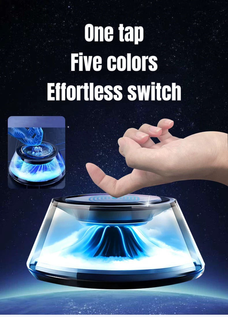 Car Fragrance Diffuser with Solar & USB Charging Options | Motion Sensor, LED Ambient Light, Long-Lasting Essential Oil