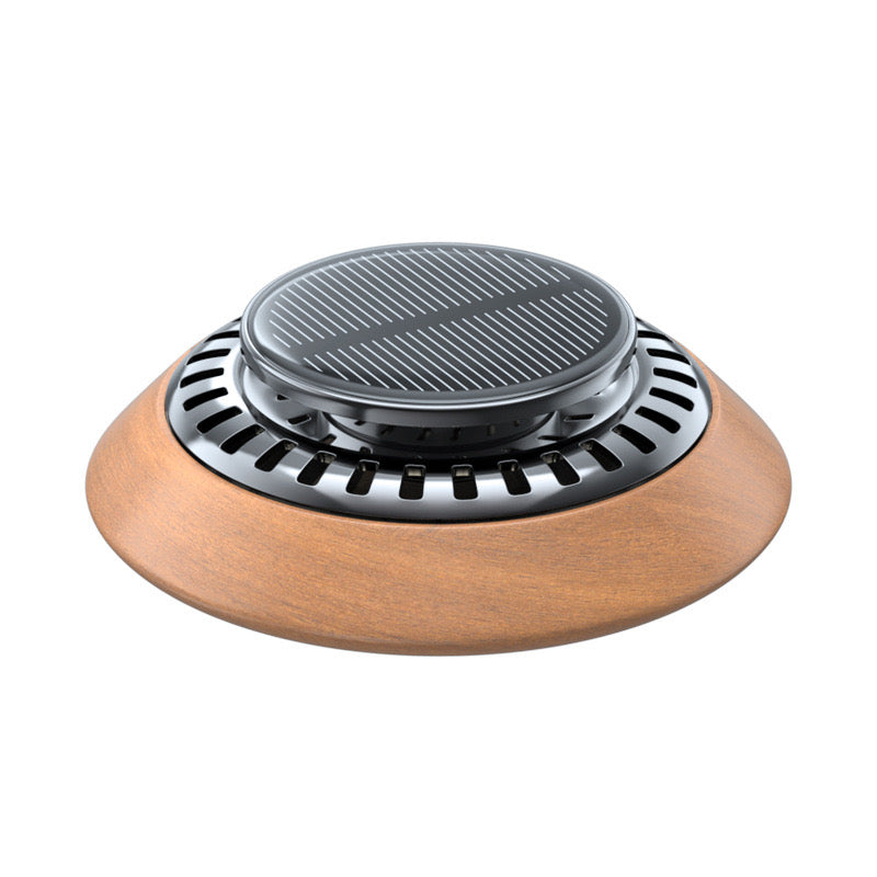 Solar-Powered Car Air Freshener – Black Walnut Aromatherapy Diffuser | Rotating, Odor-Eliminating, Essential Oil Scent for Vehicles