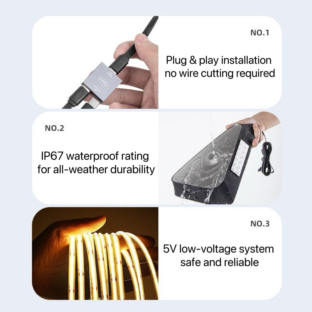 LED Triangle Window Ambient Light for Tesla Model Y/ Model 3 – Custom Fit, Plug & Play, DIY Installation