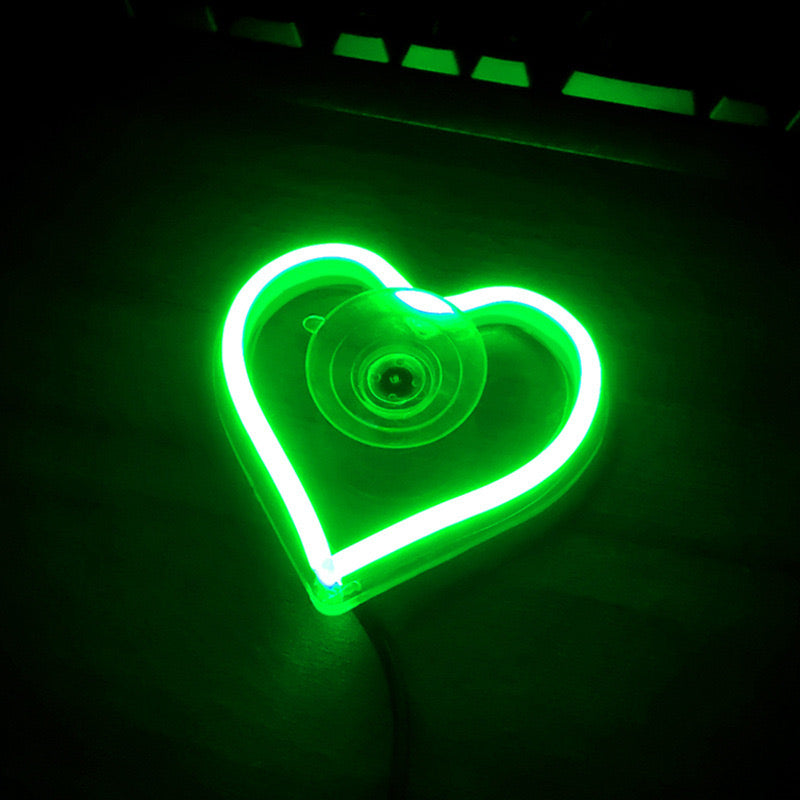 Heart-Shaped LED Car Light – 7 Color Neon Glow with Remote | Easy Install Ambient Light for Dashboard & Windows