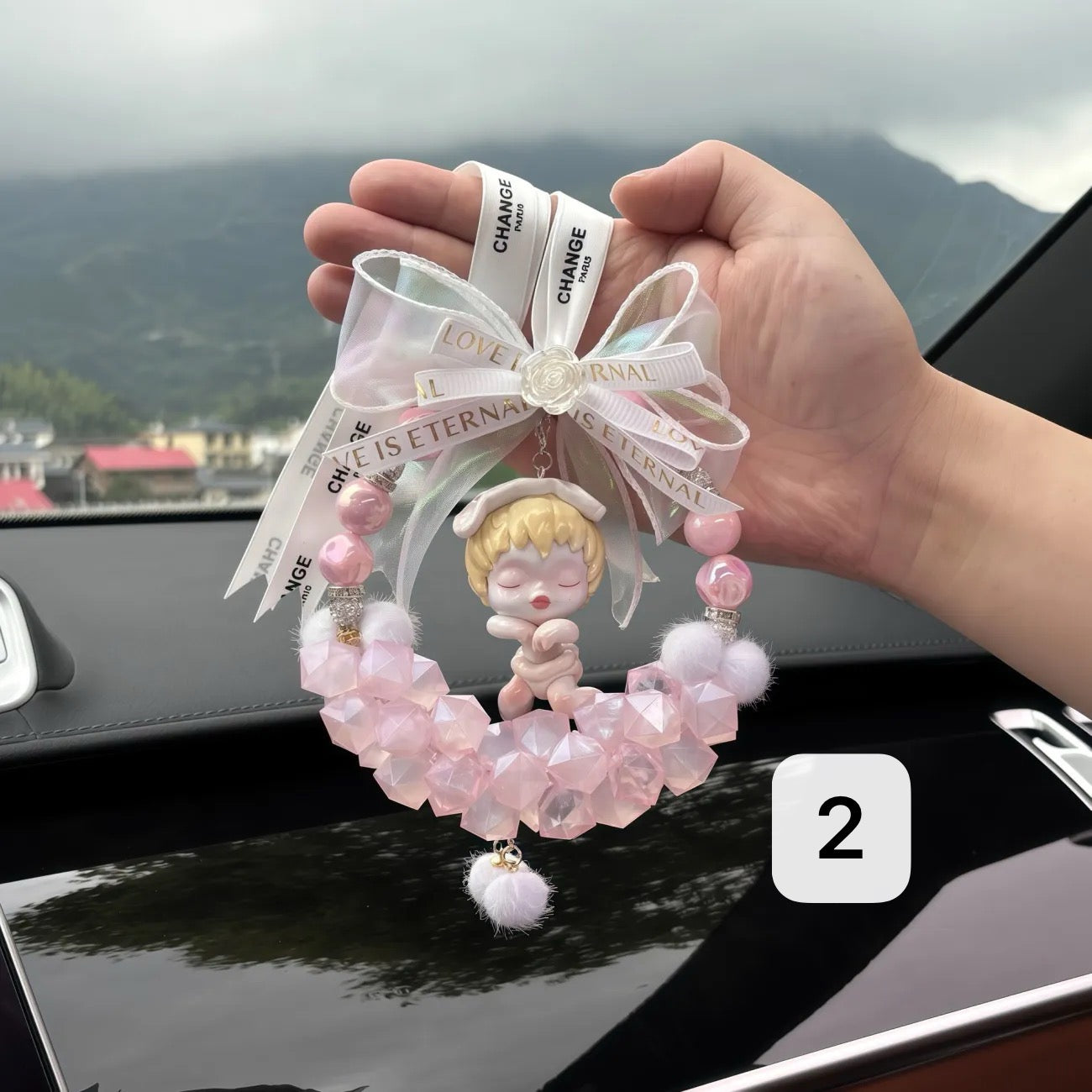 Dreamy Handmade Car Pendant – “Inspiration Series” Cute Decorative Charm for Rearview Mirror