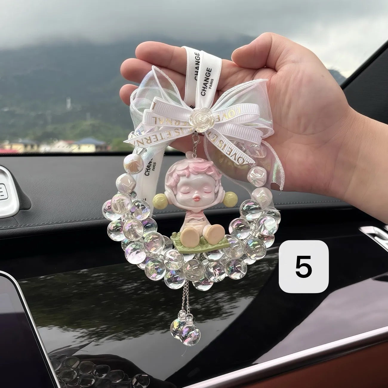 Dreamy Handmade Car Pendant – “Inspiration Series” Cute Decorative Charm for Rearview Mirror