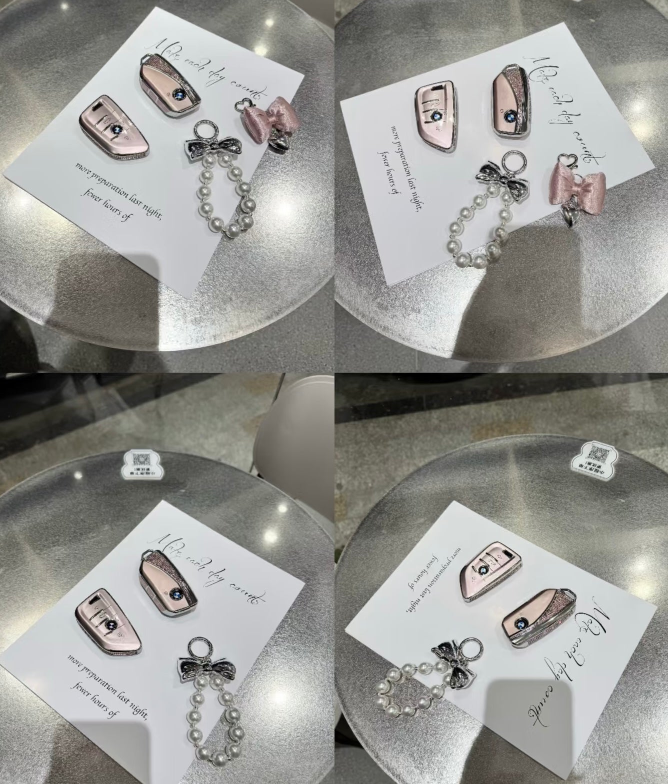 BMW Elegant Crystal Car Key Cover with Pendant