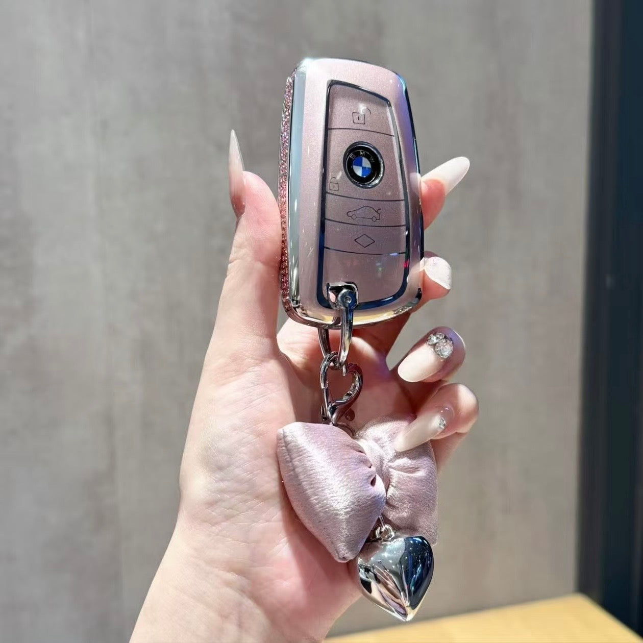 BMW Elegant Crystal Car Key Cover with Pendant