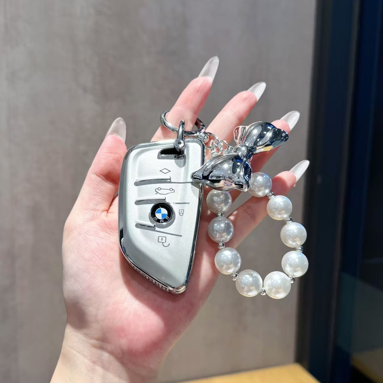 BMW Elegant Crystal Car Key Cover with Pendant