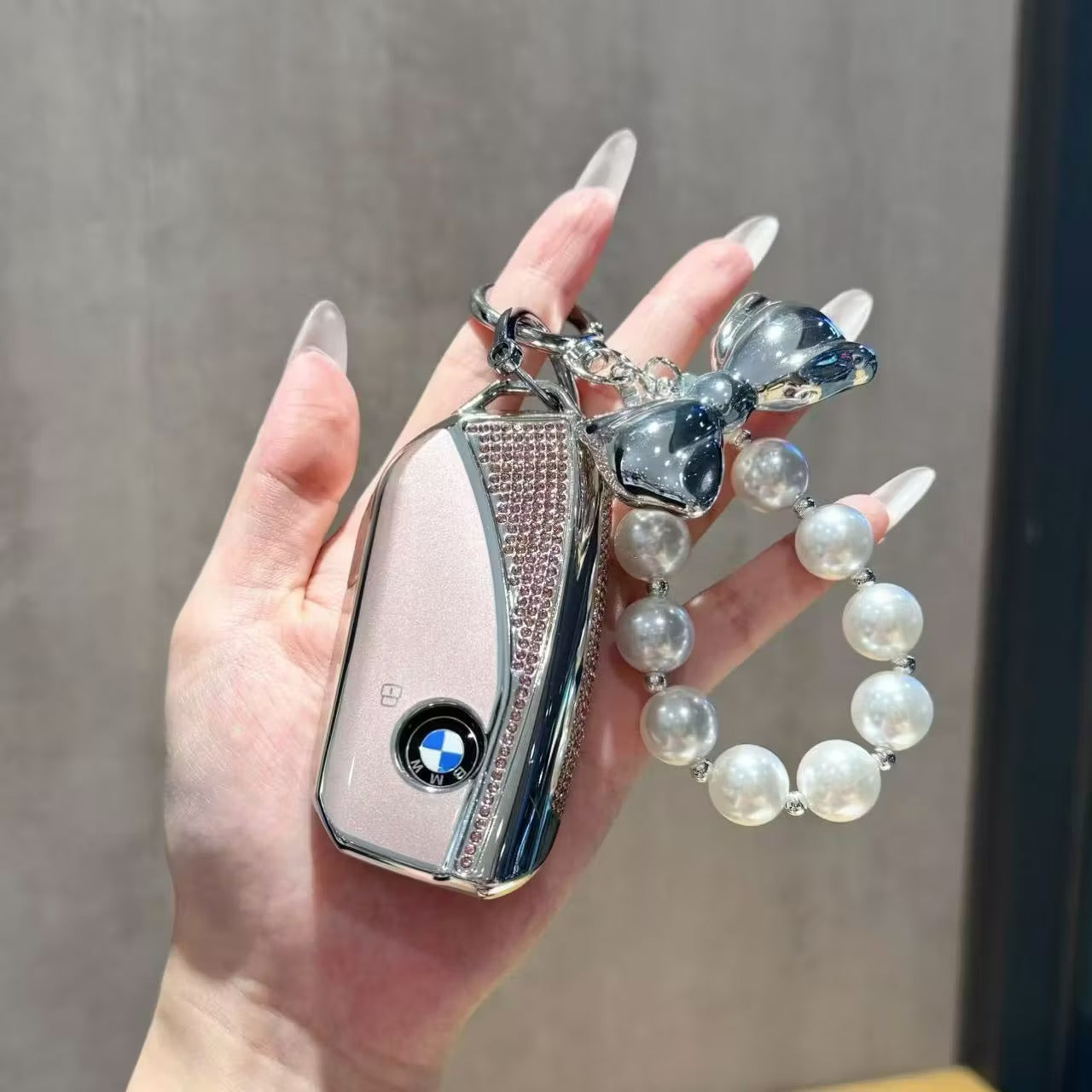 BMW Elegant Crystal Car Key Cover with Pendant