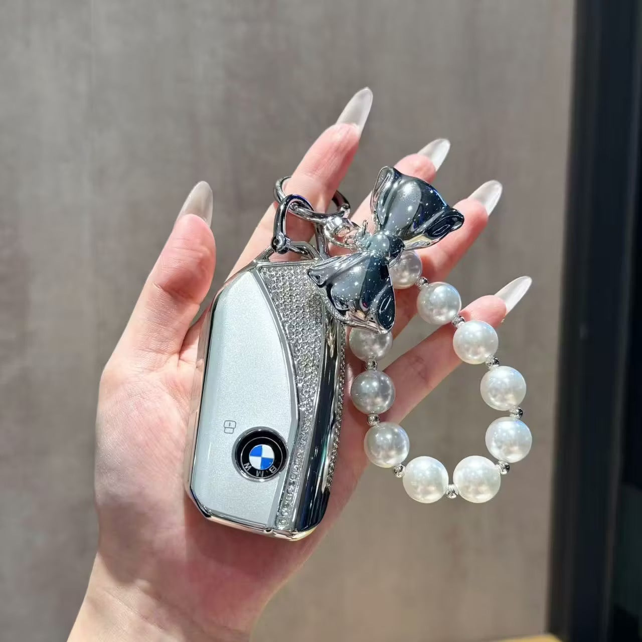 BMW Elegant Crystal Car Key Cover with Pendant