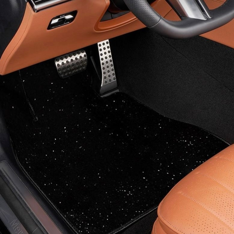 Luxury Custom-Fit Starry Car Floor Mats – Sparkle Black (Front / Rear / Full Set / With Boot Mat)