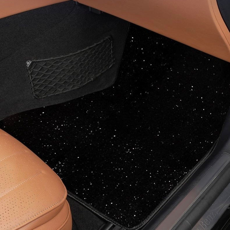 Luxury Custom-Fit Starry Car Floor Mats – Sparkle Black (Front / Rear / Full Set / With Boot Mat)
