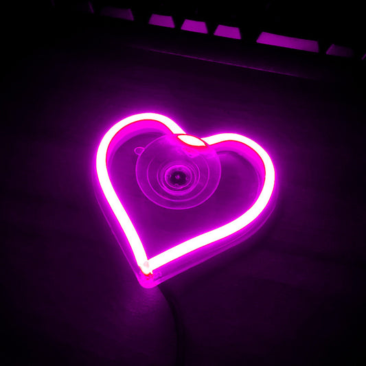 Heart-Shaped LED Car Light – 7 Color Neon Glow with Remote | Easy Install Ambient Light for Dashboard & Windows