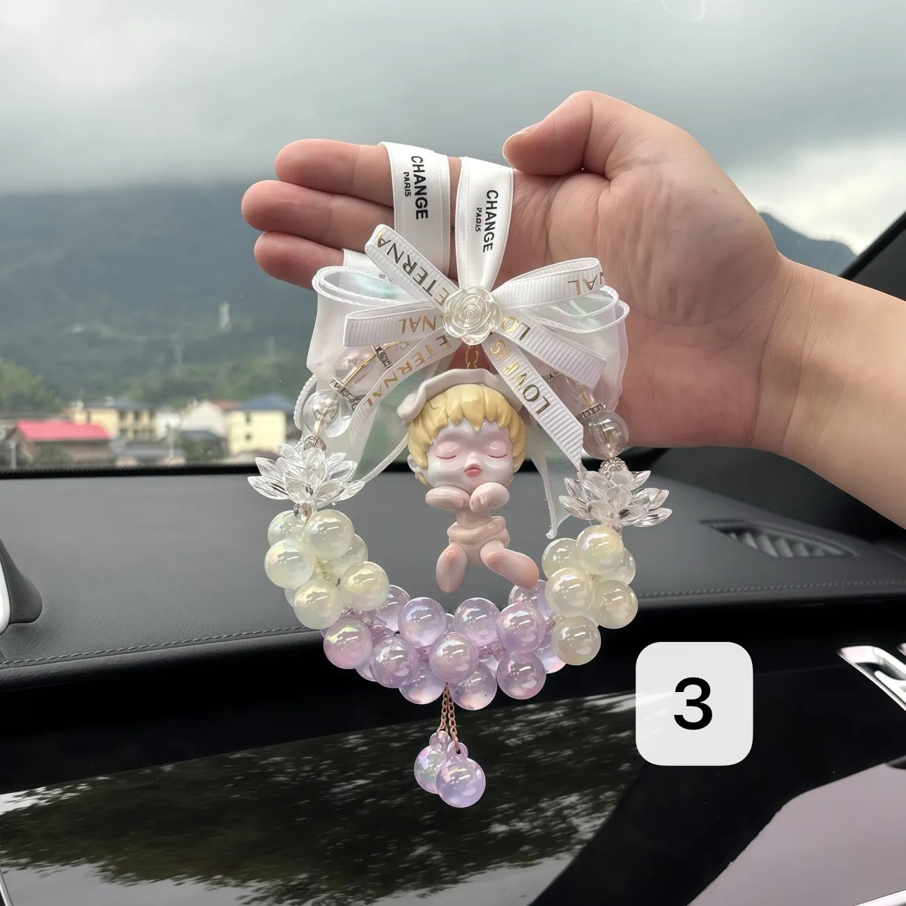 Dreamy Handmade Car Pendant – “Inspiration Series” Cute Decorative Charm for Rearview Mirror