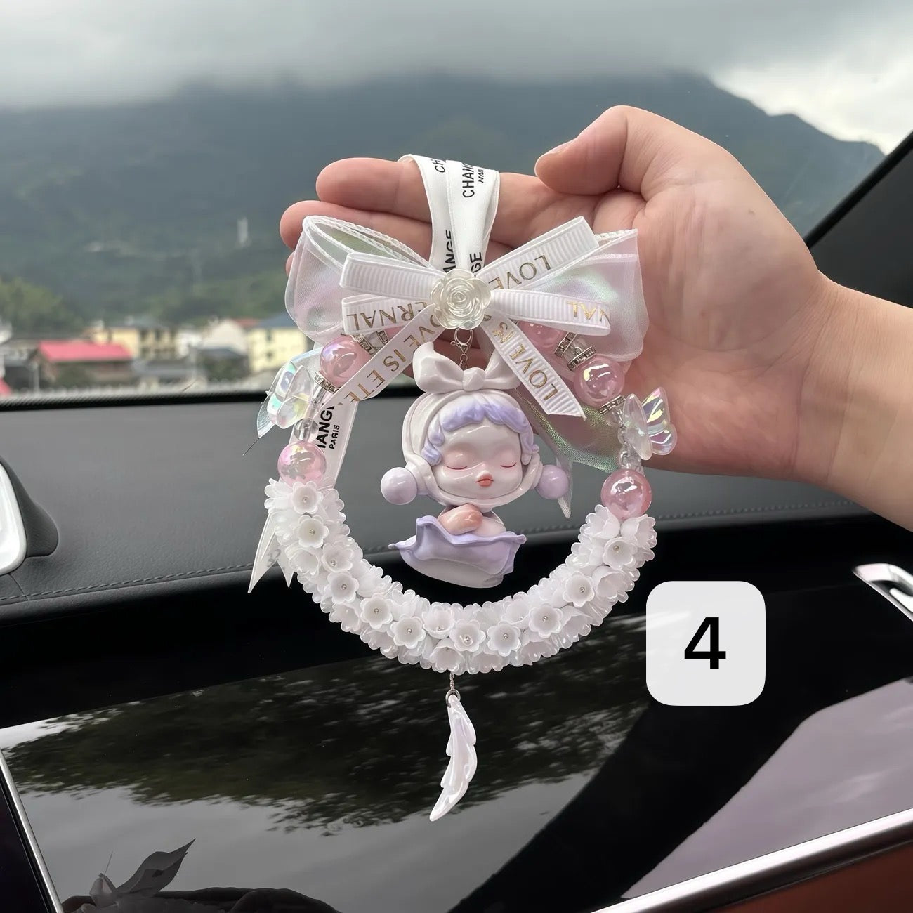 Dreamy Handmade Car Pendant – “Inspiration Series” Cute Decorative Charm for Rearview Mirror