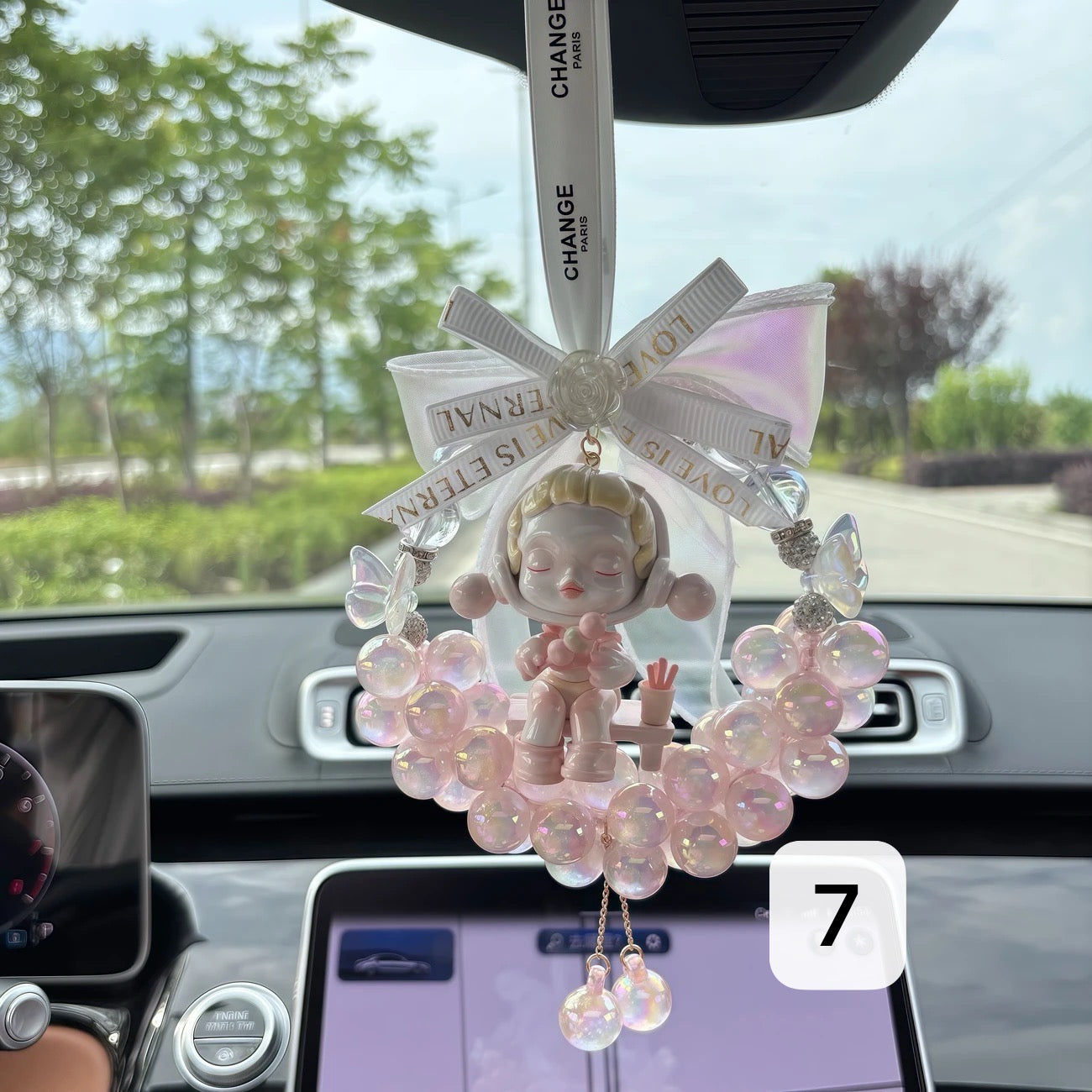 Dreamy Handmade Car Pendant – “Inspiration Series” Cute Decorative Charm for Rearview Mirror