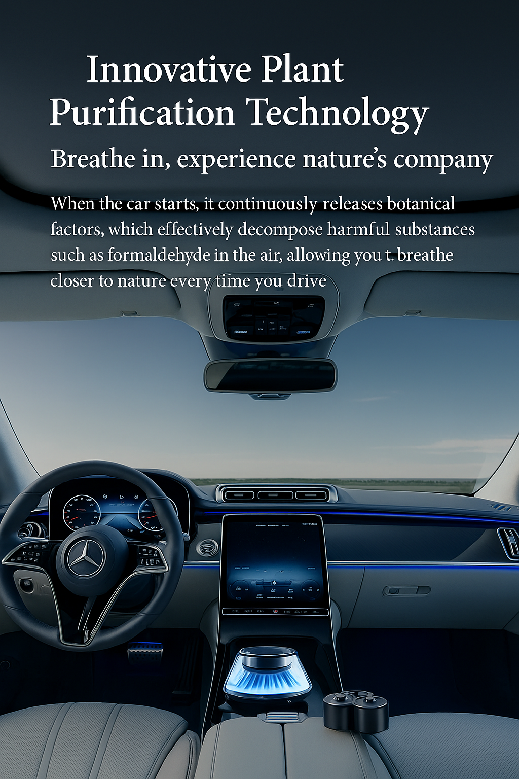 Car Fragrance Diffuser with Solar & USB Charging Options | Motion Sensor, LED Ambient Light, Long-Lasting Essential Oil